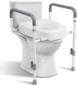 lot 5788 image: $89 Toilet Seat Risers for Seniors - Raised Seat with Handles, 3.5 in