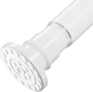 lot 5816 image: Spring Tension Rod 28-48 in, Adjustable Curtain Rod, White