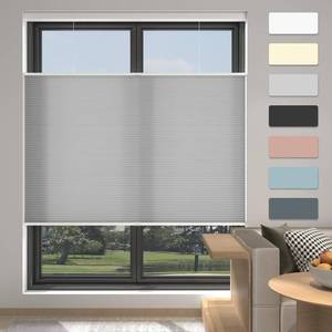lot 5817 image: MYshade Custom Cordless Cellular Shades - Top Down Bottom Up, Grey