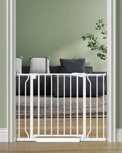 lot 5821 image: $50 Baby Gate No Drilling 29-40 Auto-Close Gate, Pressure Mounted