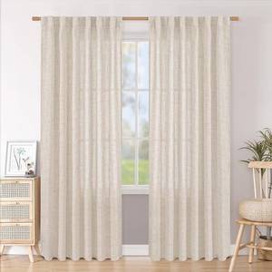 lot 5852 image: BGment Curtains 84 Inch 2-Panel Set, Light Filtering Linen