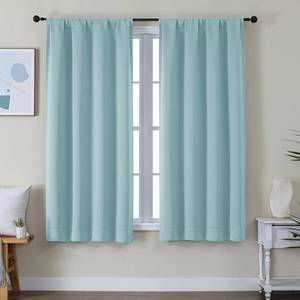 lot 5860 image: Simplebrand Ava Aqua Blackout Curtains 63in, 2 Panels, W40xL63