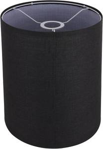lot 5866 image: Black Linen Tall Drum Lampshade 10x10x13 in for TableFloor Lamps