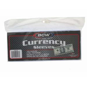 lot 52926 image: BCW Currency Sleeves - Regular Bill  100 pack