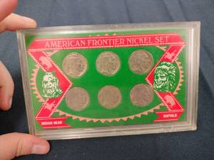 lot 59493 image: 6-piece American Frontier Nickel Set featuring circulated US Buffalo nickels