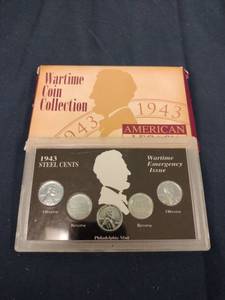 lot 59507 image: 1943 Wartime Coin Collection featuring steel pennies from the American Legacy collection
