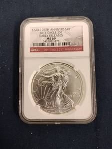 Eagle 25th Anniversary 2011 Eagle S$1 Early Releases MS69