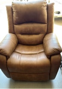 lot 301 image: Leather lift chair 38x35x30 seat 30 inches works great located in garage