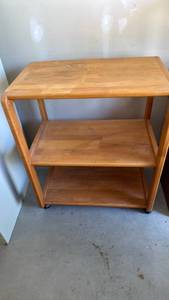 lot 313 image: Rolling 3 shelf cart 36x29x19 located in garage