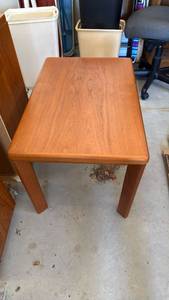 lot 320 image: Danish teak side table 20x29x30 good condition located in garage