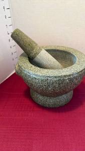 lot 1011 image: Green granite mortar and pestle set