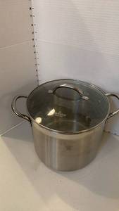 lot 1126 image: Todd English 12 qt stainless steel pot