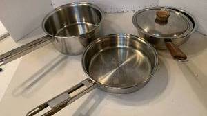 lot 1129 image: Tramontina Stainless Steel pans