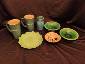 lot 1203 image: Mixed Pottery Collection with Mugs Bowls and Decorative Items