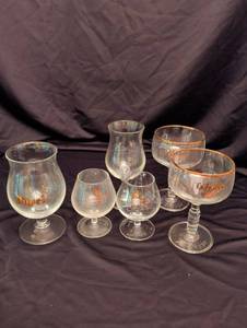 lot 1210 image: Belgian Beer and Cognac Branded Glass Collection
