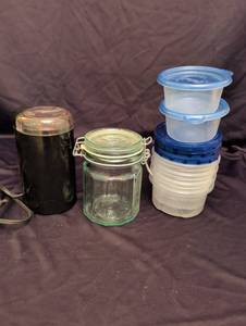 lot 1237 image: Kitchen Storage Container Bundle with Cuisinart Coffee Grinder