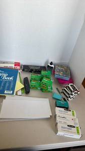 lot 1412 image: Office Supply Bundle with Scotch Tape, Staples, Steno Book and more