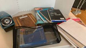 lot 1427 image: Office supplies pads, pencil sharpener and more