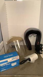 lot 1574 image: Face masks, neck massager and lint roller