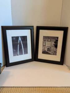 lot 1613 image: Framed Black and White Wichita Architectural Photography Prints Set
