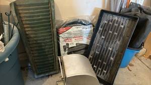 lot 3022 image: Dental Lab Splash Hood, Hose Kit, Downspout splash guard and a plastic tray