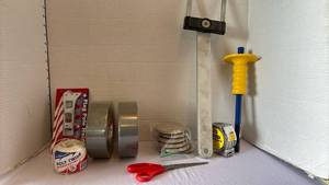 lot 3109 image: Flagpole holder, duct tape, twine and more