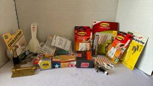 lot 3123 image: Miscellaneous Garage Items including Command Hanging supplies, nails and screws and more