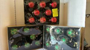 lot 3215 image: Red and Green Christmas ornaments