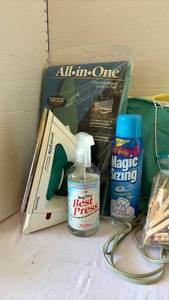 lot 3230 image: Ironing supirs and shoe shining kit supplies