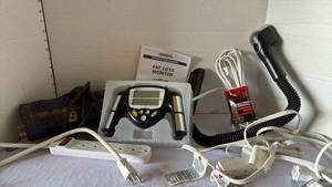 lot 3254 image: Bendable flashlight, Fat Loss Monitor and serge protectors
