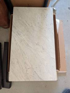 lot 3300 image: White Marble Tops qty 2. 27.5 x 16.75