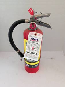 lot 3324 image: Badger Dry Chemical Fire Extinguisher with Cintas Service Tag