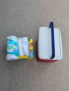 lot 3407 image: Igloo Portable Cooler with Paper Towels and Storage Bags