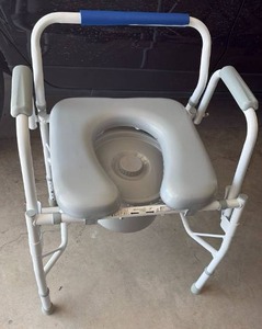 lot 52050 image: Medical Bedside Commode Chair with Safety Rails - Retail $45