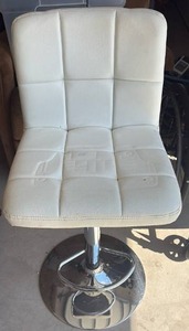 lot 52059 image: White Leather Adjustable Swivel Bar Stool - Retail $45
