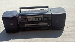 lot 52064 image: AIWA Portable Stereo System with Dual Cassette and Radio - Retail $35