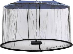 lot 101598 image: 15FT Mosquito Netting for Patio Umbrella Double Sided Patio Umbrella Canopy Netting &10X10 Ft Gazebo (Black)(Does Not Contain Gazebo Patio Umbrela) (15FT Black)