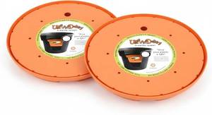 lot 101608 image: Bloem Ups-A-Daisy 10 Round Planter Pot Lift Insert, 2-Pack  Soil-Saving, Durable Resin Disks for Bulky Garden Planters and Pots  Drainage Holes