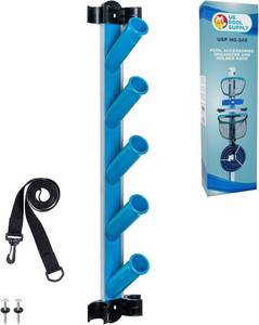 lot 101611 image: U.S. Pool Supply Pool Equipment Storage Rack Tool - Pool Organizer, Holds Cleaning Accessories, Skimmer Nets, Brushes, Vacuum Heads, Vacuum Hoses, Pole Hanger, Hot Tub Spa Maintenance Accessory Holder