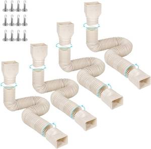 lot 101638 image: Rain Gutter Downspout Extensions Flexible, Drain Downspout Extender,Down Spout Drain Extender, Gutter Connector Rainwater Drainage,Extendable from 21 to 68 Inches(4 Pack, Limestone)