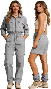 lot 201457 image: Womens Hiking Pants Convertible Quick Dry Lightweight Zip Off Fishing Travel Safari Pantsshorts 2 in 1 Cargo Pants