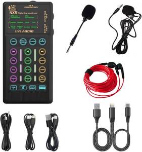 lot 201464 image: Portable Handheld Sound Card Set for Podacsting, Broadcasting, Living, Singing, Recording, Gaming with Families, Friends, Gift