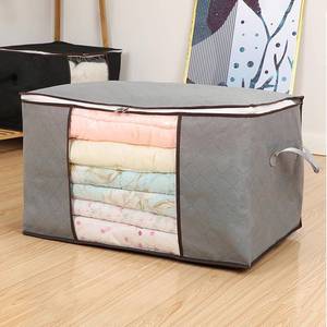 lot 201466 image: Storage Clothes Organizer Storage Bags Foldable Box with Large Clear Window Sturdy Handles for Closet, Dorm, Bedding