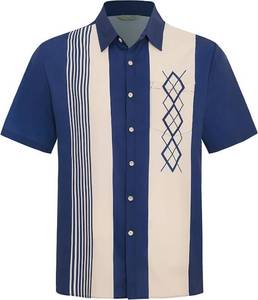 lot 201480 image: Royaura Hawaiian Shirt for Men,Printed Summer Beach Vintage Bowling Button Down Short Sleeves Casual Shirts