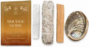 lot 201490 image: Soul Sticks Beginners Mini Smudge Kit Includes White Sage 3-4 Abalone Shell Selenite Wand and Palo Santo with Smudging Guide (White Sage)