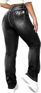 lot 201494 image: Plus Size Bootcut Jeans Women - Western Flare Jeans with Aztec Embroidered Stretchy Denim Pants Curvy