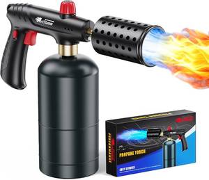 lot 301475 image: ARTFLAMM Powerful Propane Torch with Safety Lock, Cooking Blow Torch Gun with Adjustable Flame & Cooling vents Design, Kitchen Food Torch for Grill, Sous Vide, Charcoal Lighter (Tank Not Included)