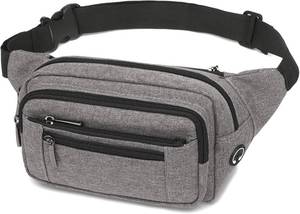 lot 301502 image: Packism Fanny Packs for Women Men - 6 Pockets Large Crossbody Waist Bag with Adjustable Strap Belt Bag for Travel Running Hiking
