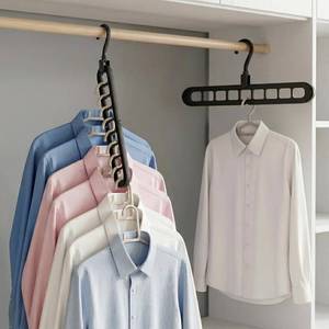 lot 301504 image: Space Saving Clothes Hangers 1PCS, Closet Organizers and Storage, Plastic Clothes Hanger for Shirt Sweater Holder Stacker, Apartment Home Black