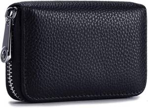 lot 301519 image: EASTNIGHTS RFID Credit Card Holder Genuine Leather Credit Card Wallet with Zipper  RFID